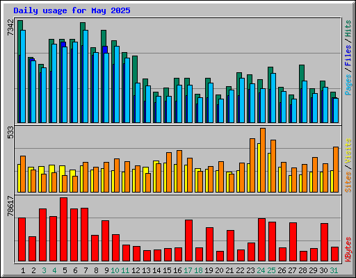 Daily usage for May 2025