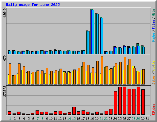 Daily usage for June 2025