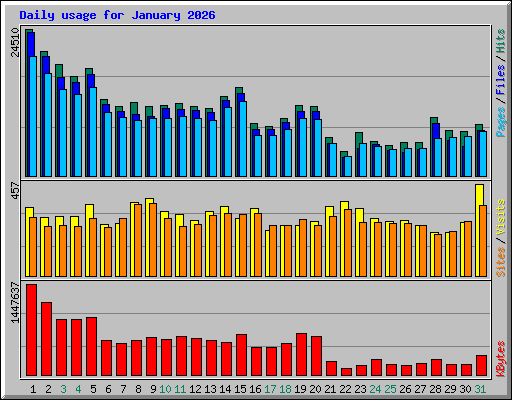 Daily usage for January 2026