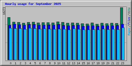 Hourly usage for September 2025